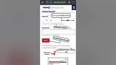 How to check SWAB TEST ONLINE RESULTS Makati Medical .